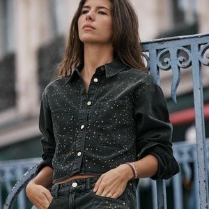 Zara cropped denim top